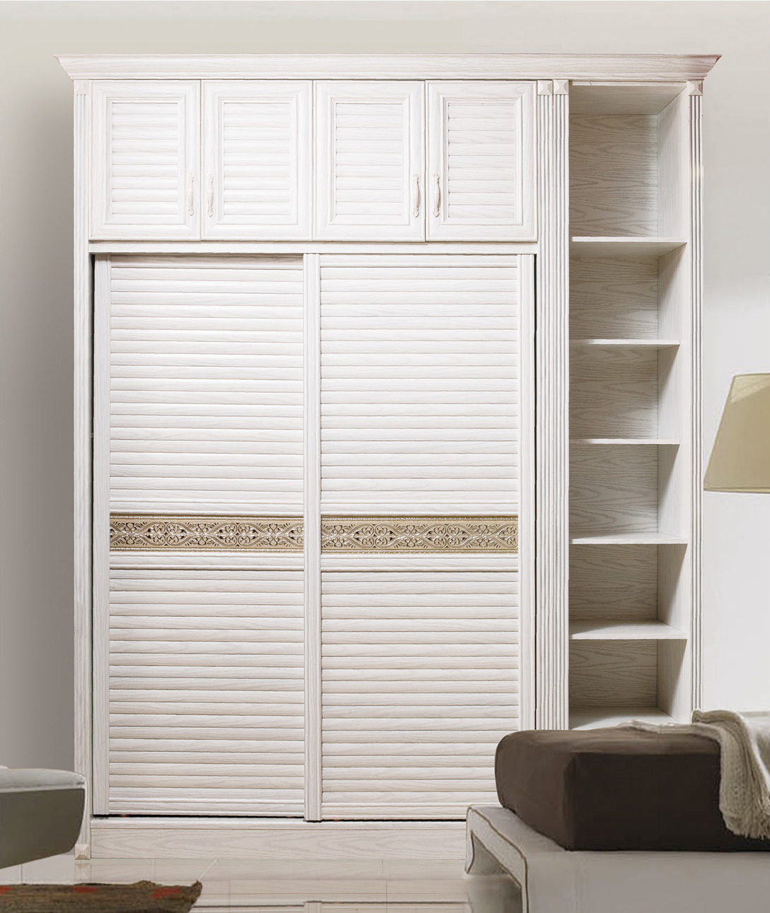 全鋁衣柜-02（風格：簡歐；顏色：暖白）